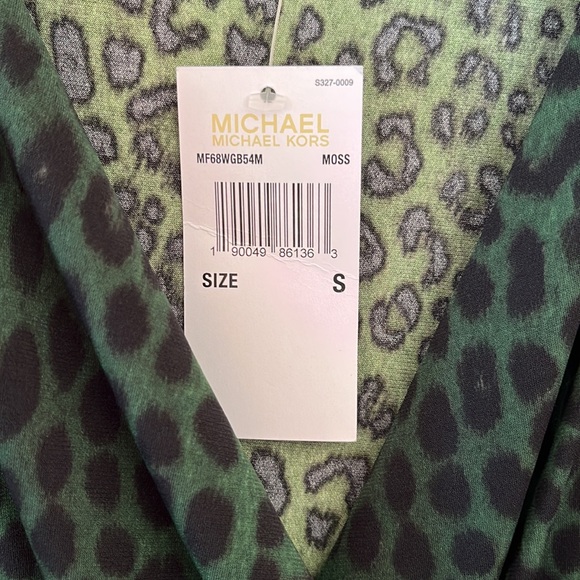 NWT Michael Kors green “moss” leopard print dress. Size S. - Picture 6 of 6
